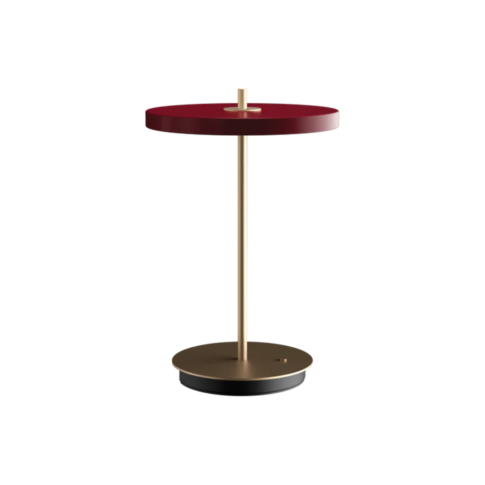 Umage Asteria Move Portable Table Lamp In Ruby Red And Brass