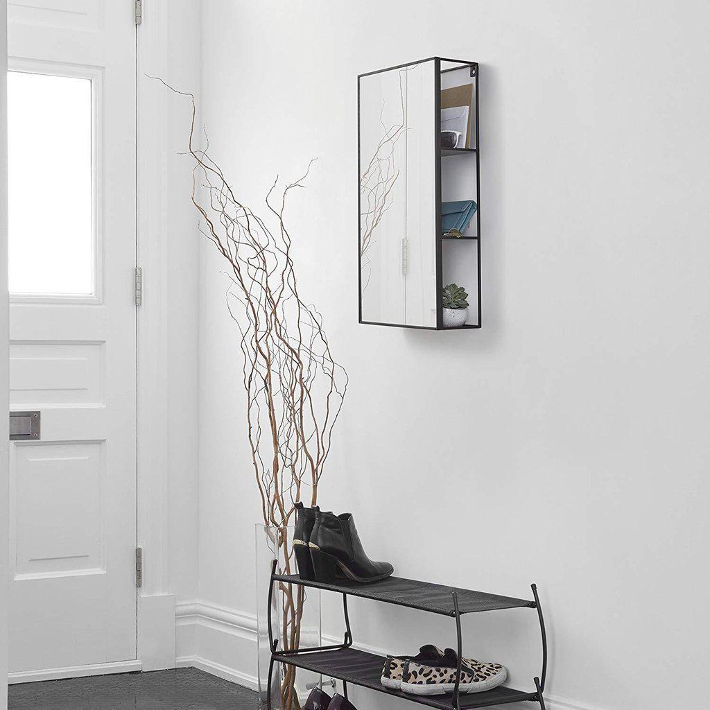 Cubiko Wall Mirror Shelf Unit-Beaumonde