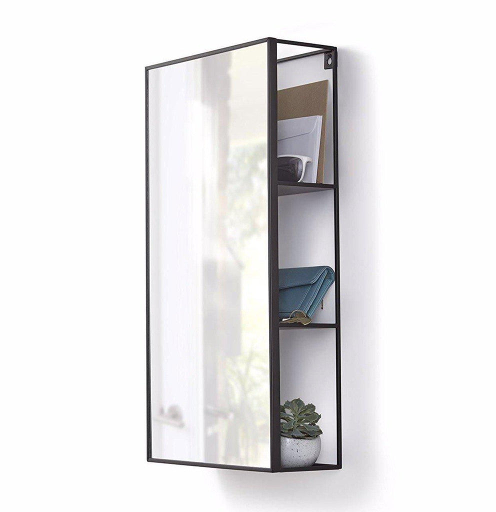 Umbra Cubiko Wall Mirror Shelf Unit-Beaumonde