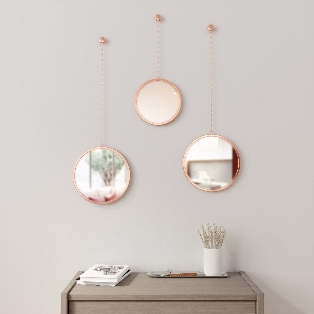 Dima Fotochain Round Mirror Set of 3 Copper-Umbra-Beaumonde