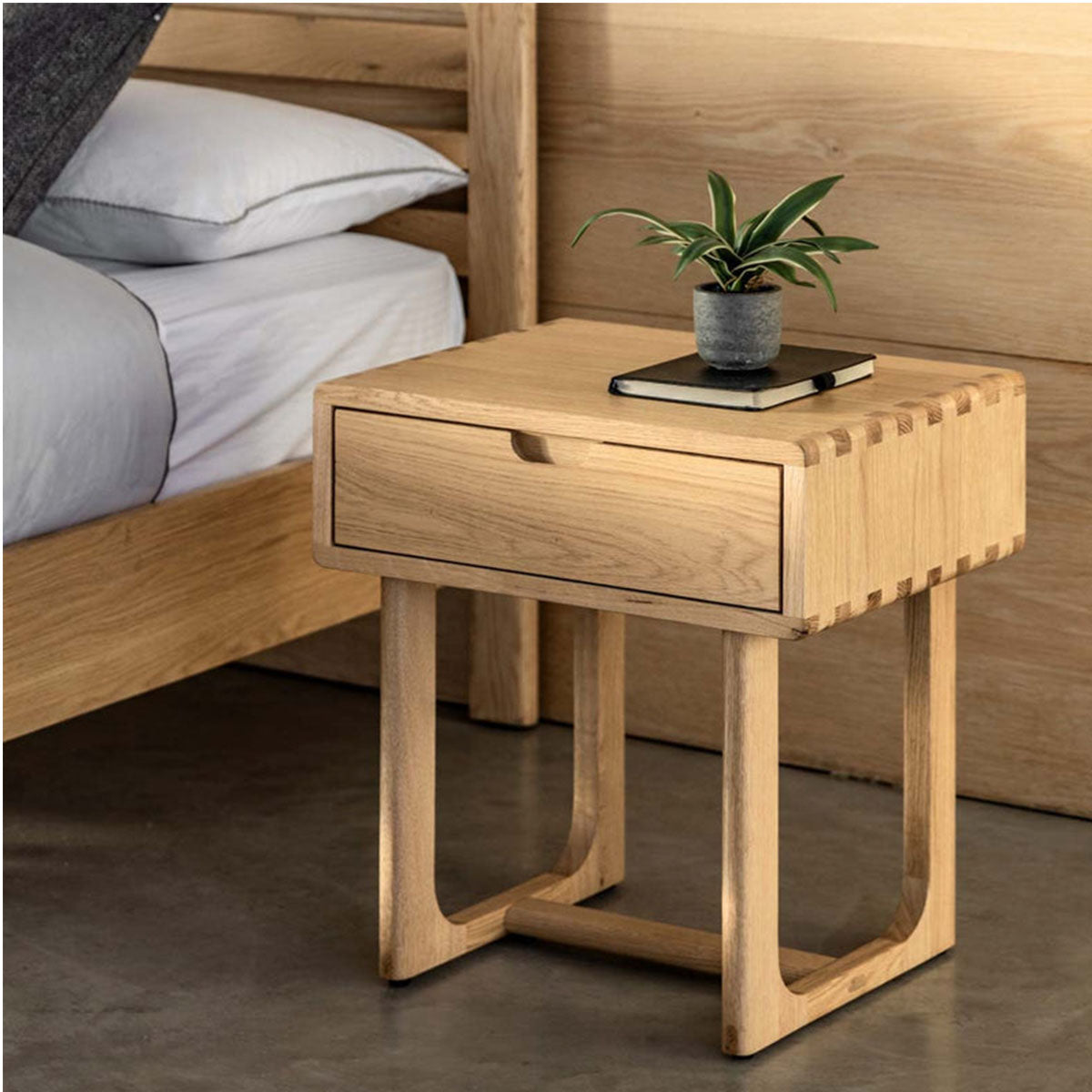 Gallery Direct Craft 1 Drawer Bedside Natural 500x400x550mm