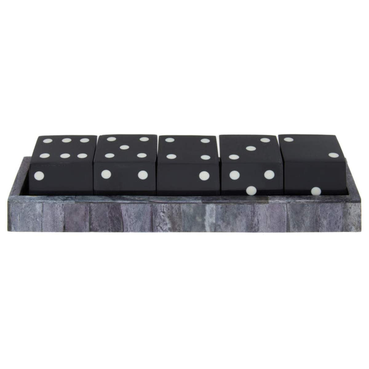 Beaumonde Home Churchill Games Grey Bone Dice Set With Black Dice
