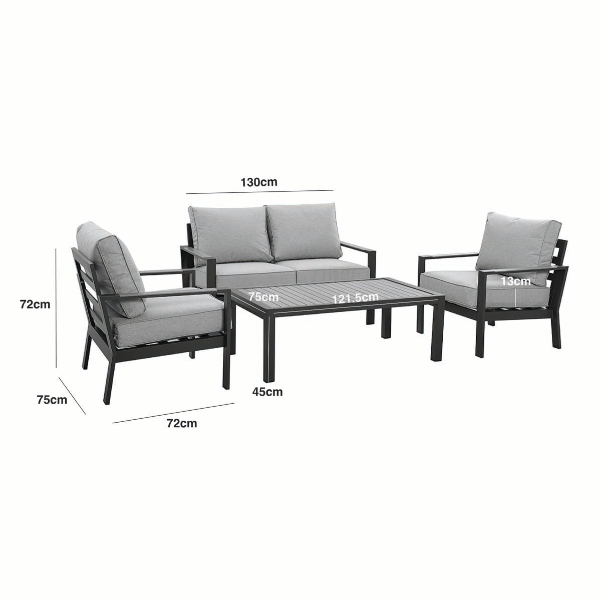 Maze Dove Grey Vancouver 2 Seat Sofa Set
