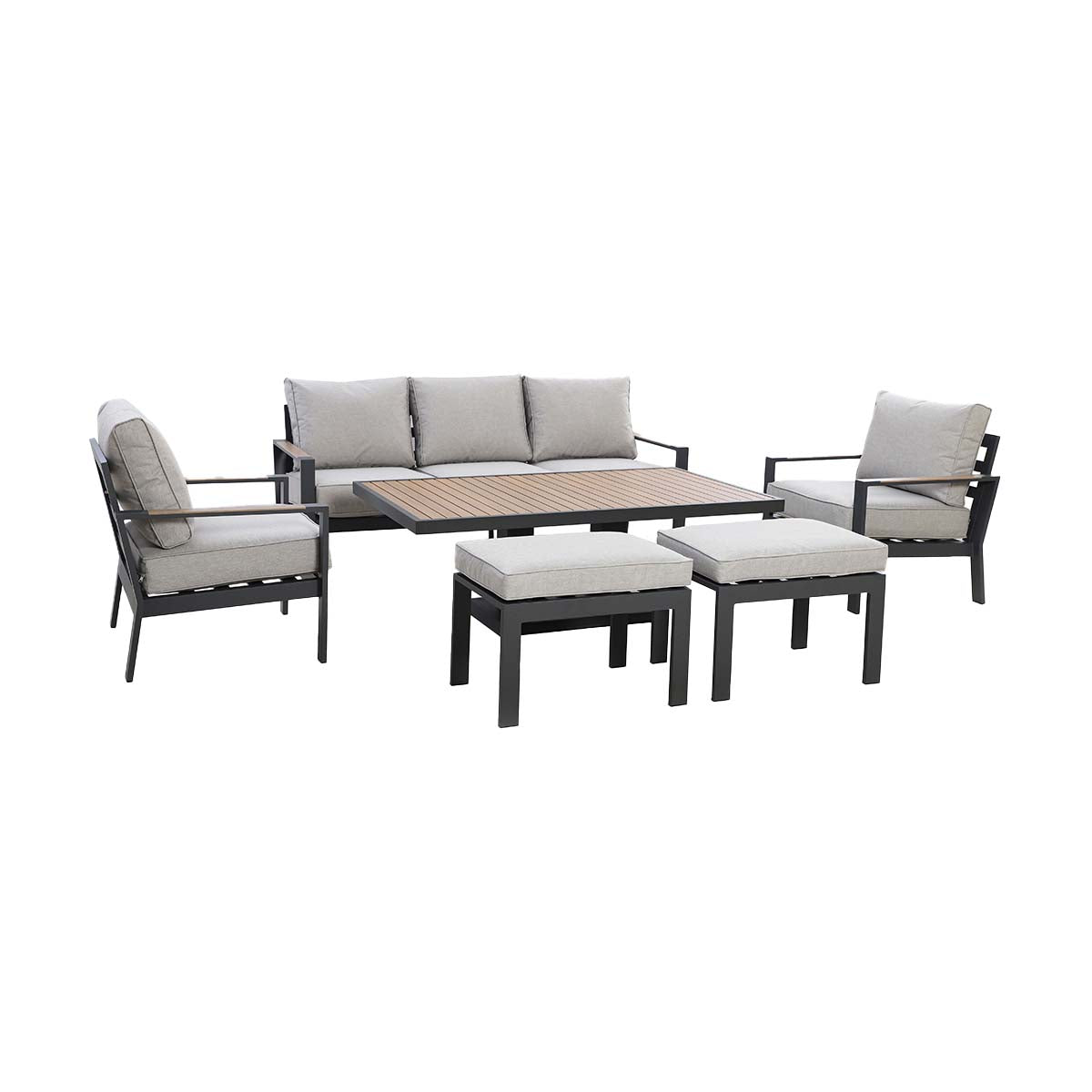 Maze Dove Grey Vancouver 3 Seat Sofa Set With Rising Table
