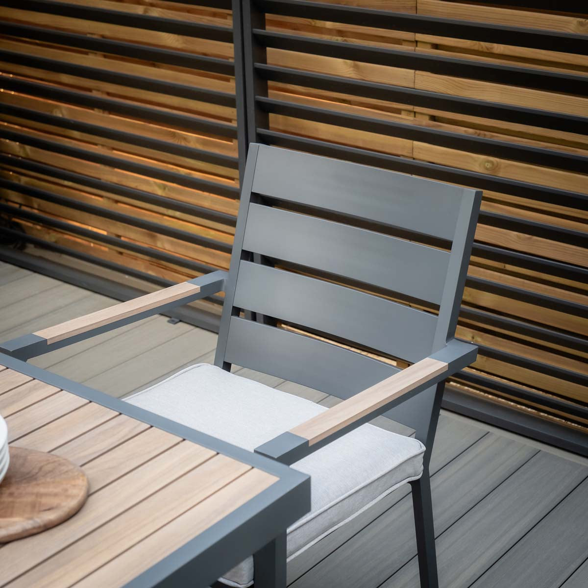 Maze Dove Grey Vancouver 4 Seat Square Dining Set