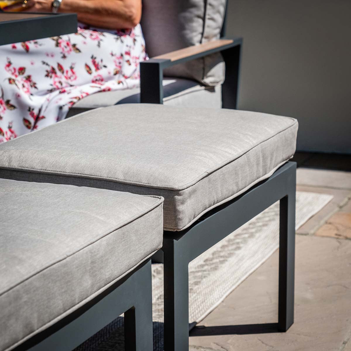 Maze Dove Grey Vancouver Large Corner Dining Set With Rectangular Rising Table