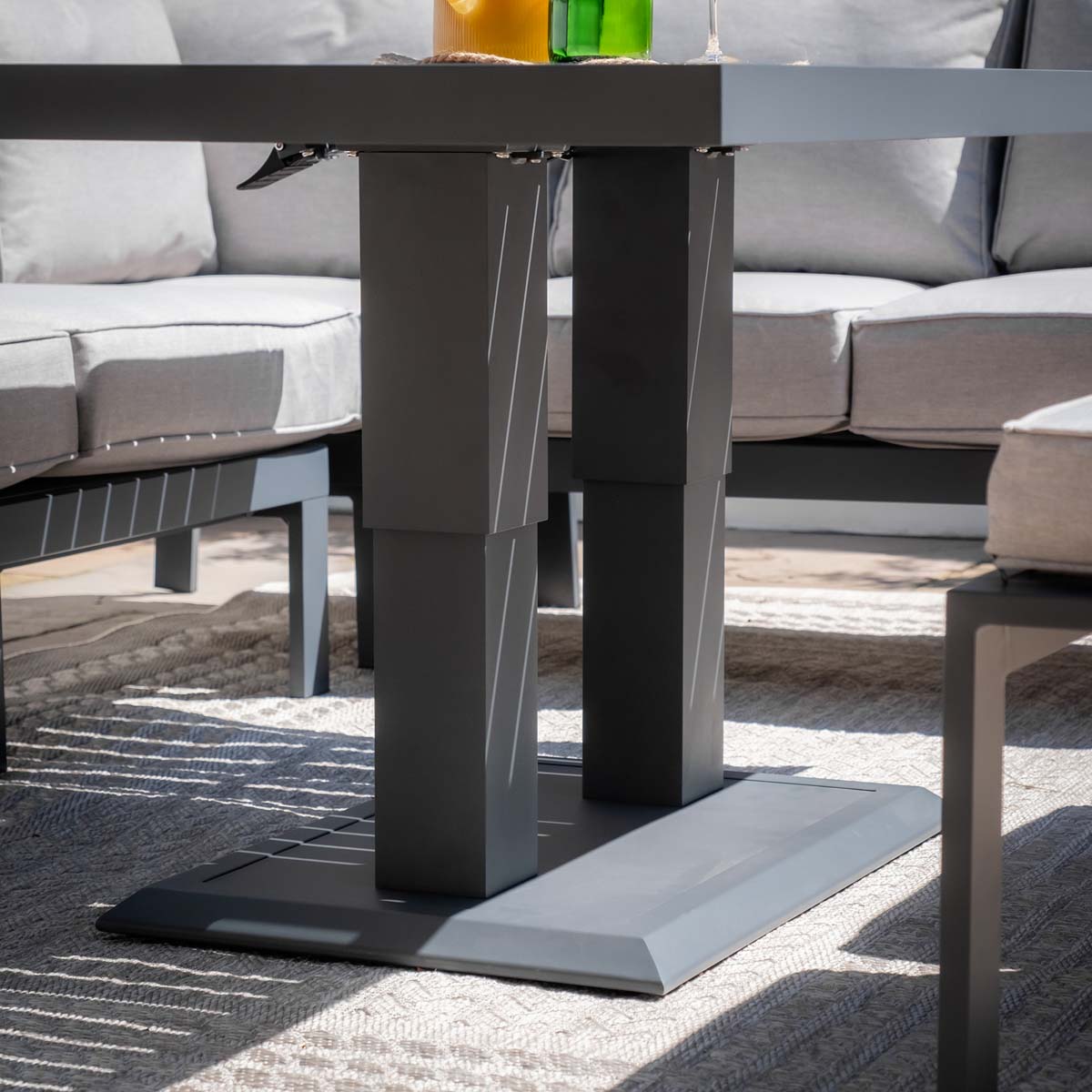 Maze Dove Grey Vancouver Large Corner Dining Set With Rectangular Rising Table