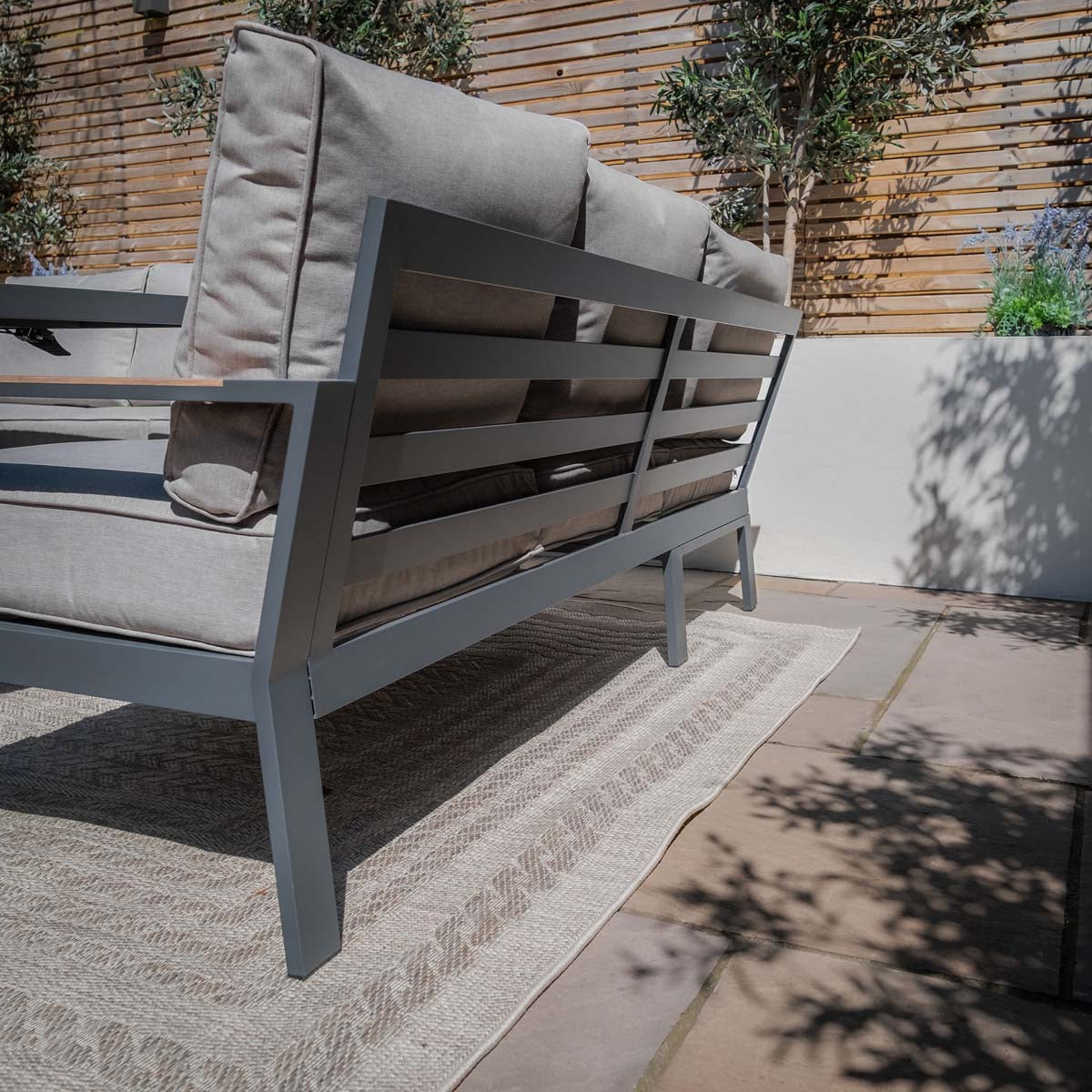 Maze Dove Grey Vancouver Small Corner Dining Set With Square Rising Table