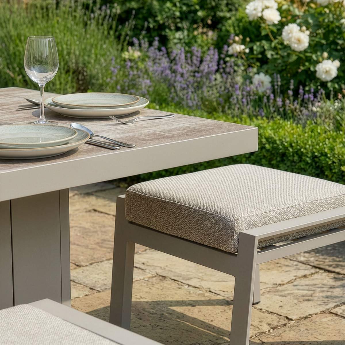 Maze - Valencia Reclining 3 Seat Aluminium Garden Sofa Set