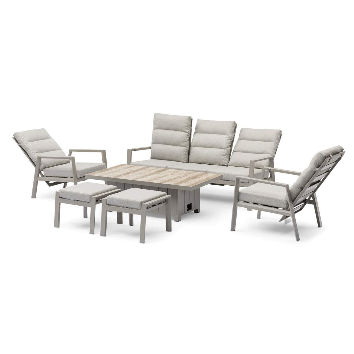 Maze - Valencia Reclining 3 Seat Aluminium Garden Sofa Set