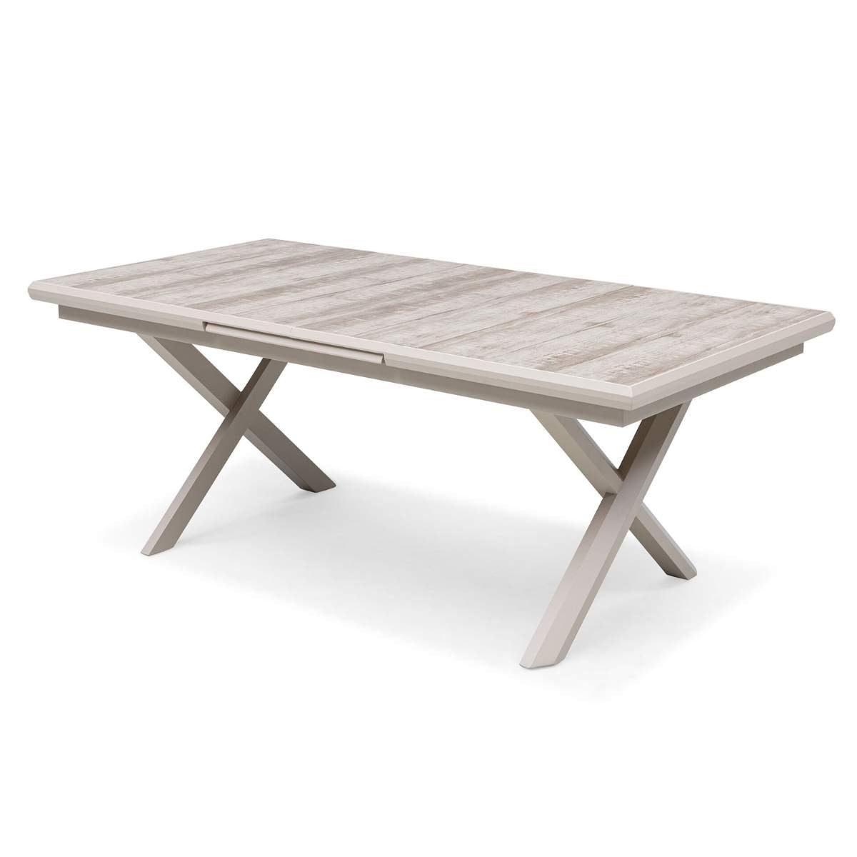 Maze - Valencia Reclining 6-8 Seat Aluminium Extending Garden Dining Set - Latte