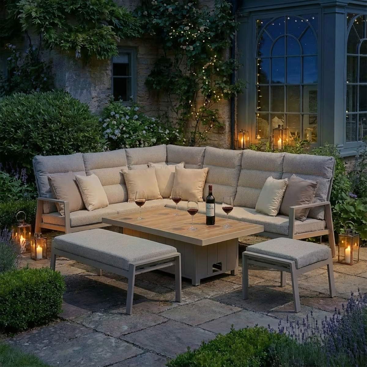 Maze - Valencia Reclining Aluminium Corner Garden Dining Set