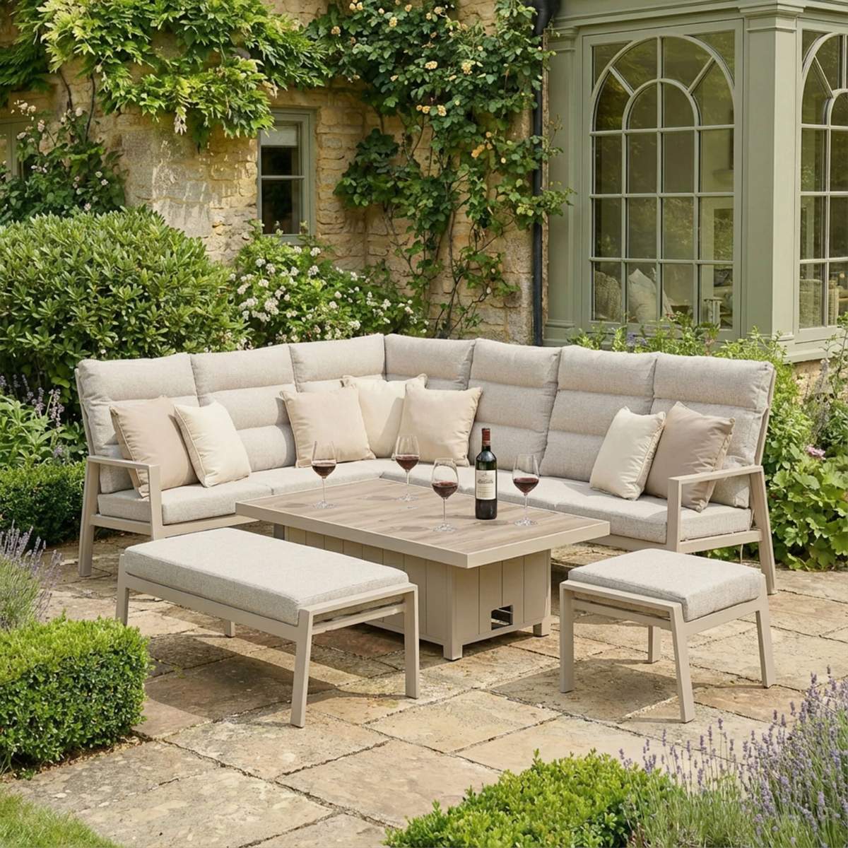 Maze - Valencia Reclining Aluminium Corner Garden Dining Set