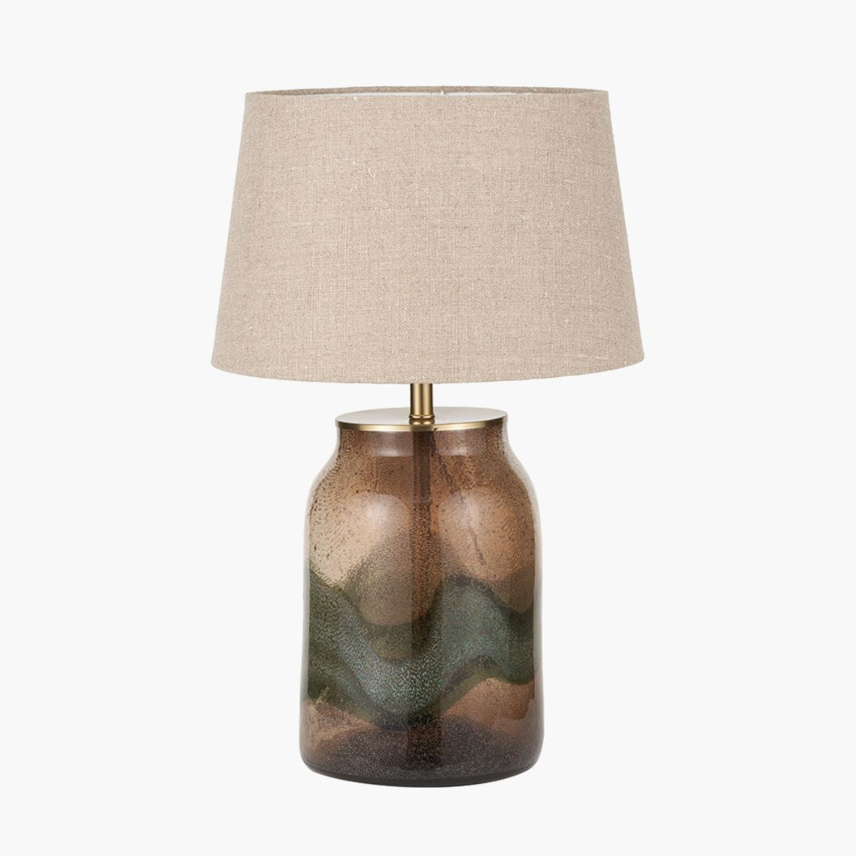 Pacific Lifestyle Valtellina Brown and Green Glass Table Lamp Base