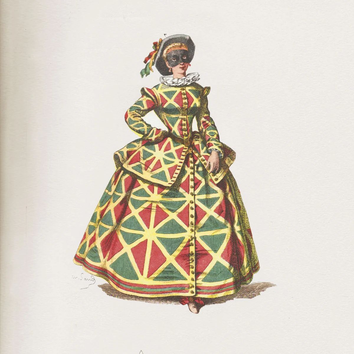 Villari Venetian Mask - Harlequina