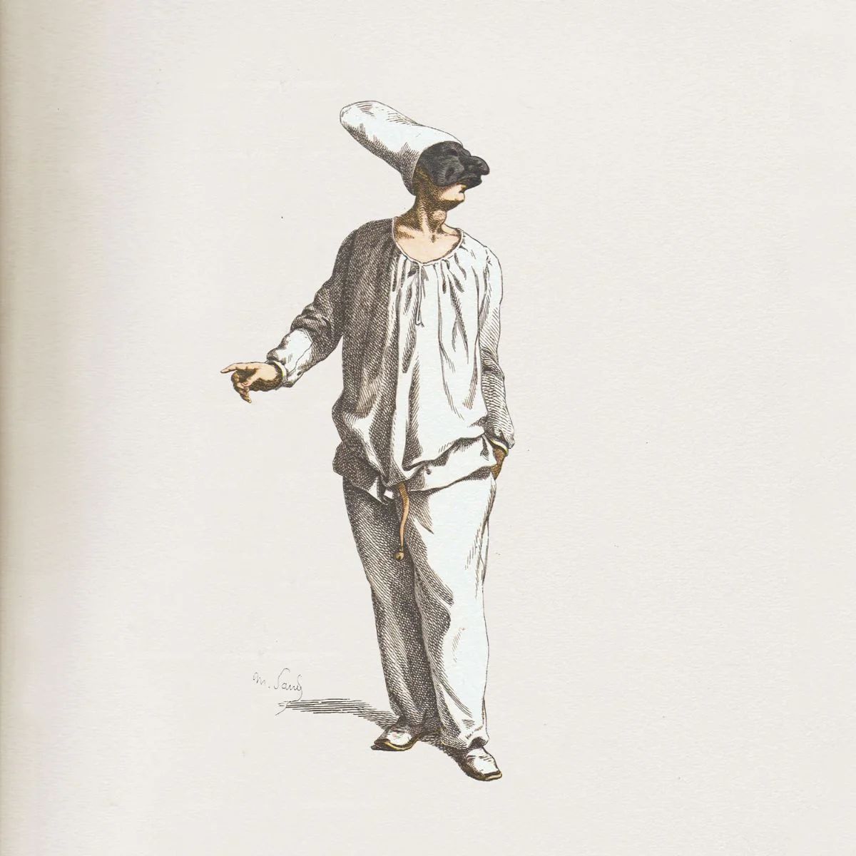 Villari Venetian Mask - Pulcinella