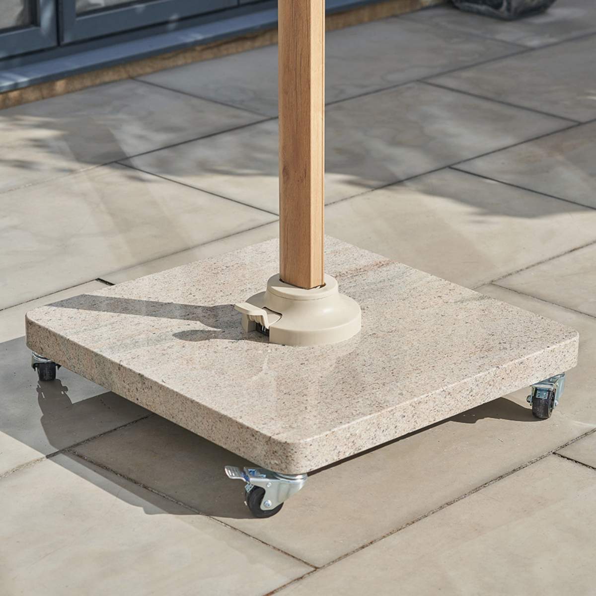Pacific Lifestyle Venezia Sandstone Round Edge Granite 120KG Wheeled Parasol Base
