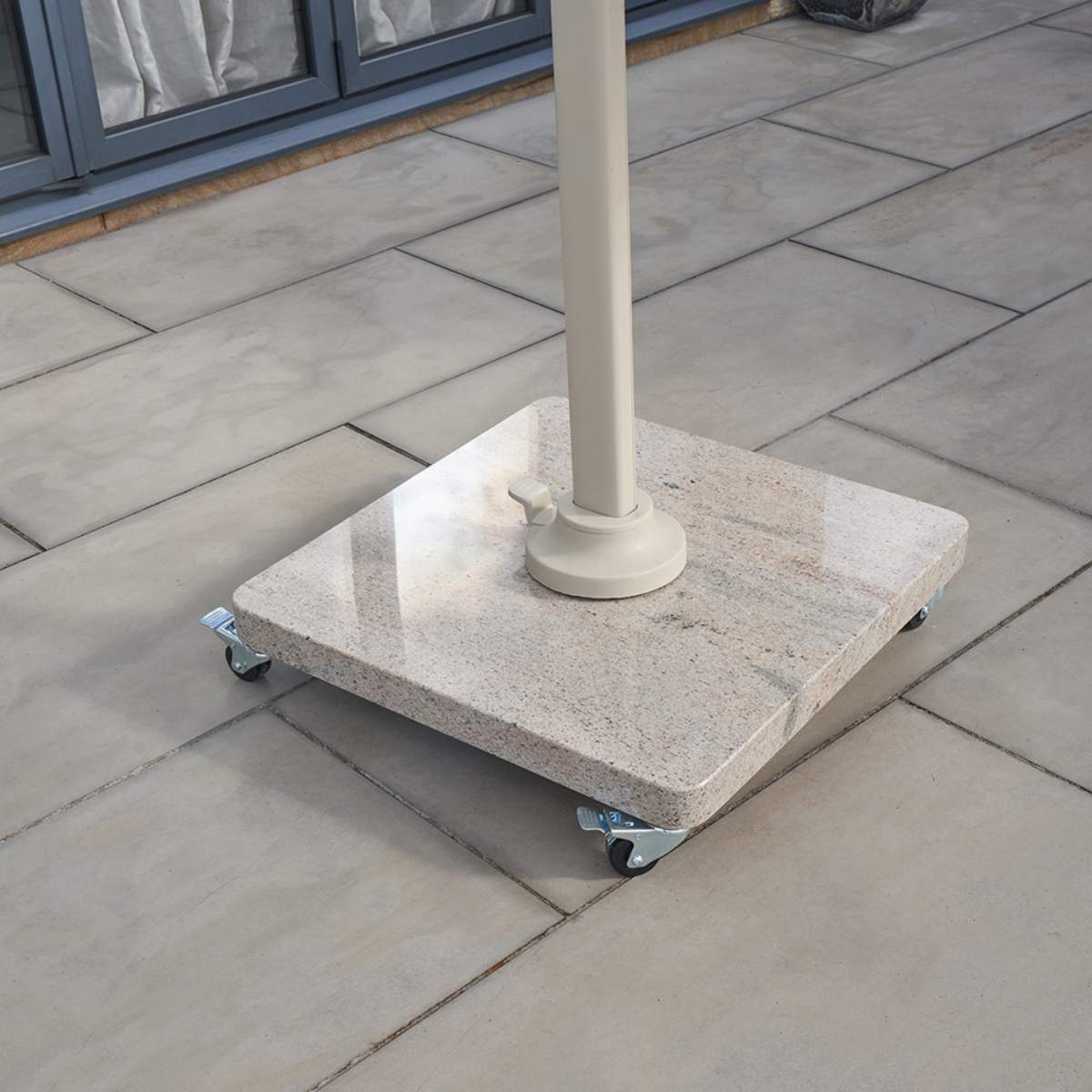 Pacific Lifestyle Venezia Sandstone Round Edge Granite 90KG Wheeled Parasol Base