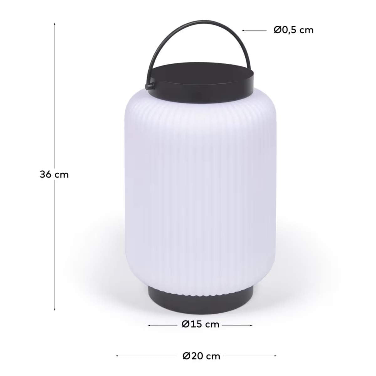 Kave Home Verona outdoor table lamp in polythene and metal with black finish