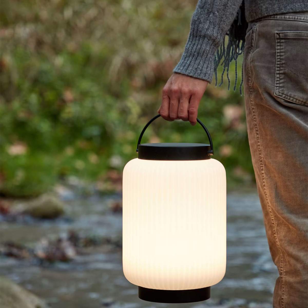 Kave Home Verona outdoor table lamp in polythene and metal with black finish