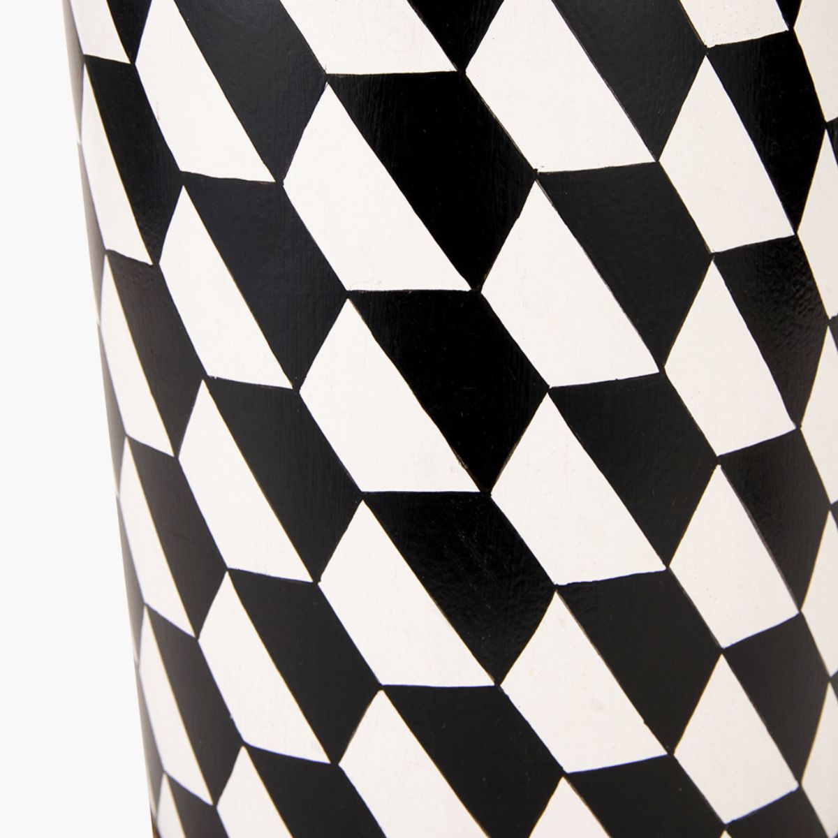 Pacific Lifestyle Victor Black and White Geometric Hand Painted Metal Table Lamp Base