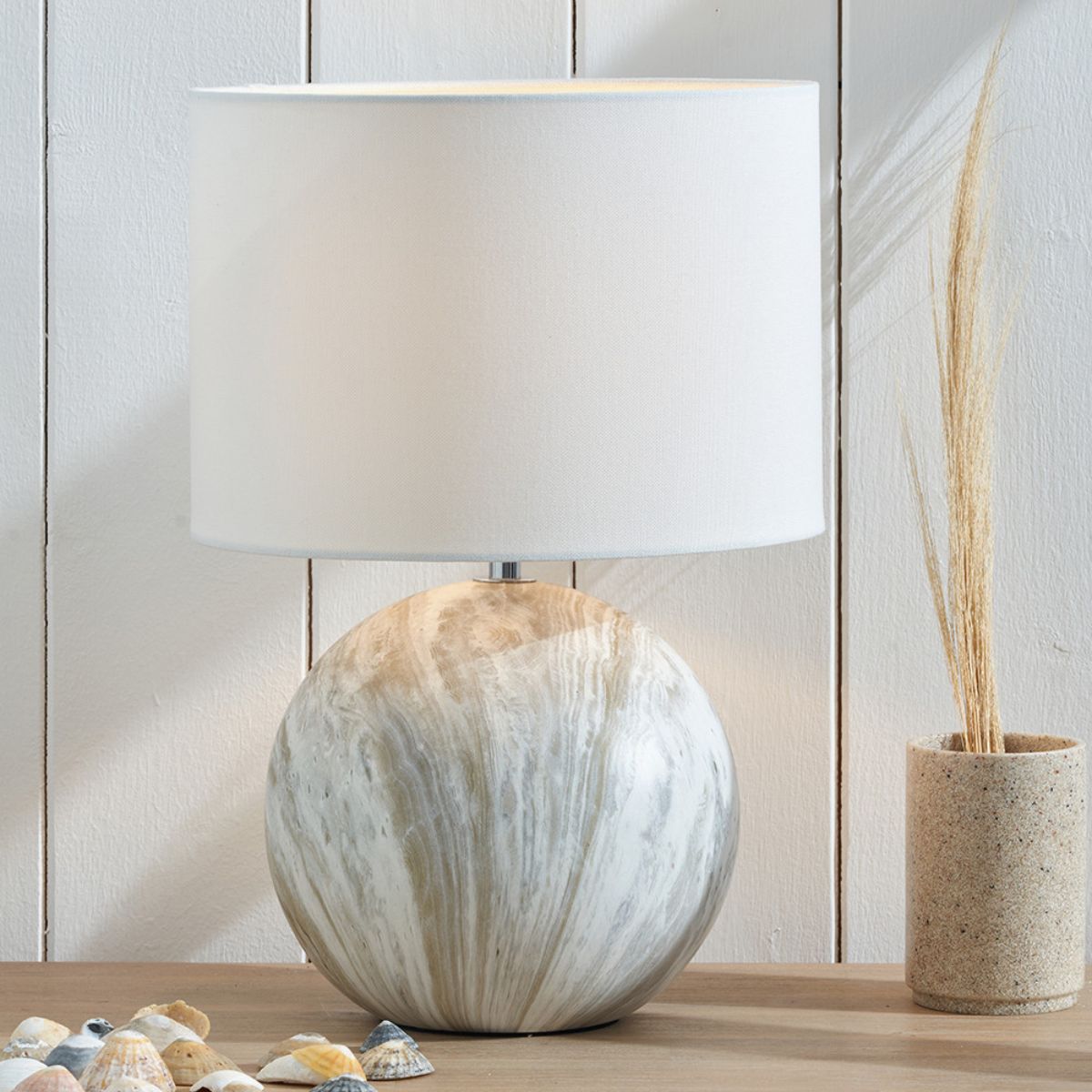 Pacific Lifestyle Viejo Grey Stone Effect Ceramic Table Lamp
