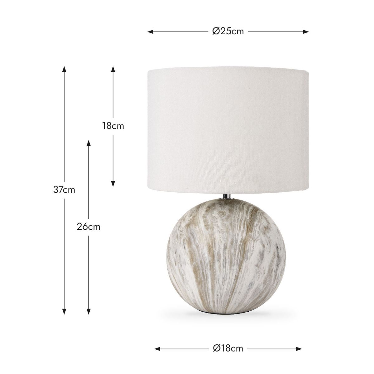 Pacific Lifestyle Viejo Grey Stone Effect Ceramic Table Lamp