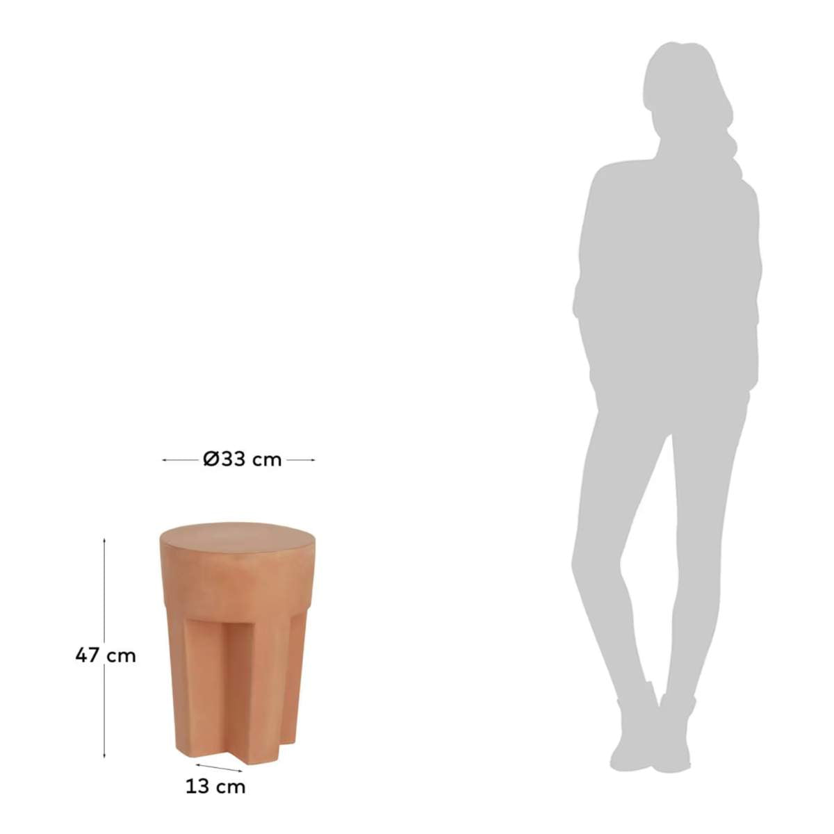 Kave Home Vilena round outdoor terracotta side table, Ø 33 cm