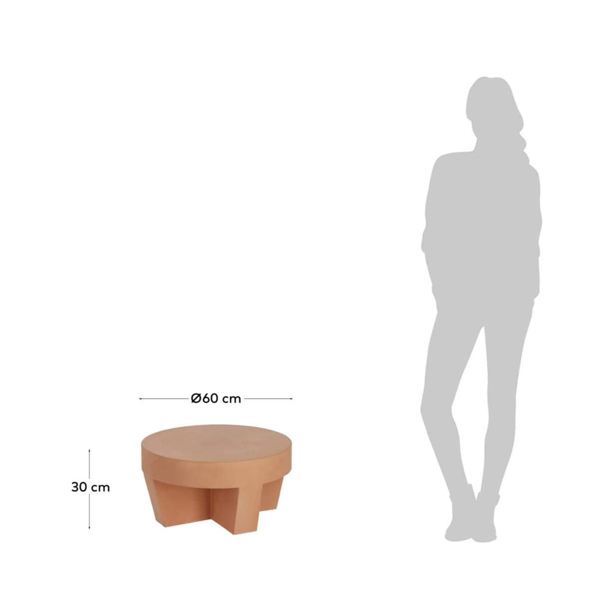 Kave Home Vilena round outdoor terracotta coffee table, Ø 60 cm