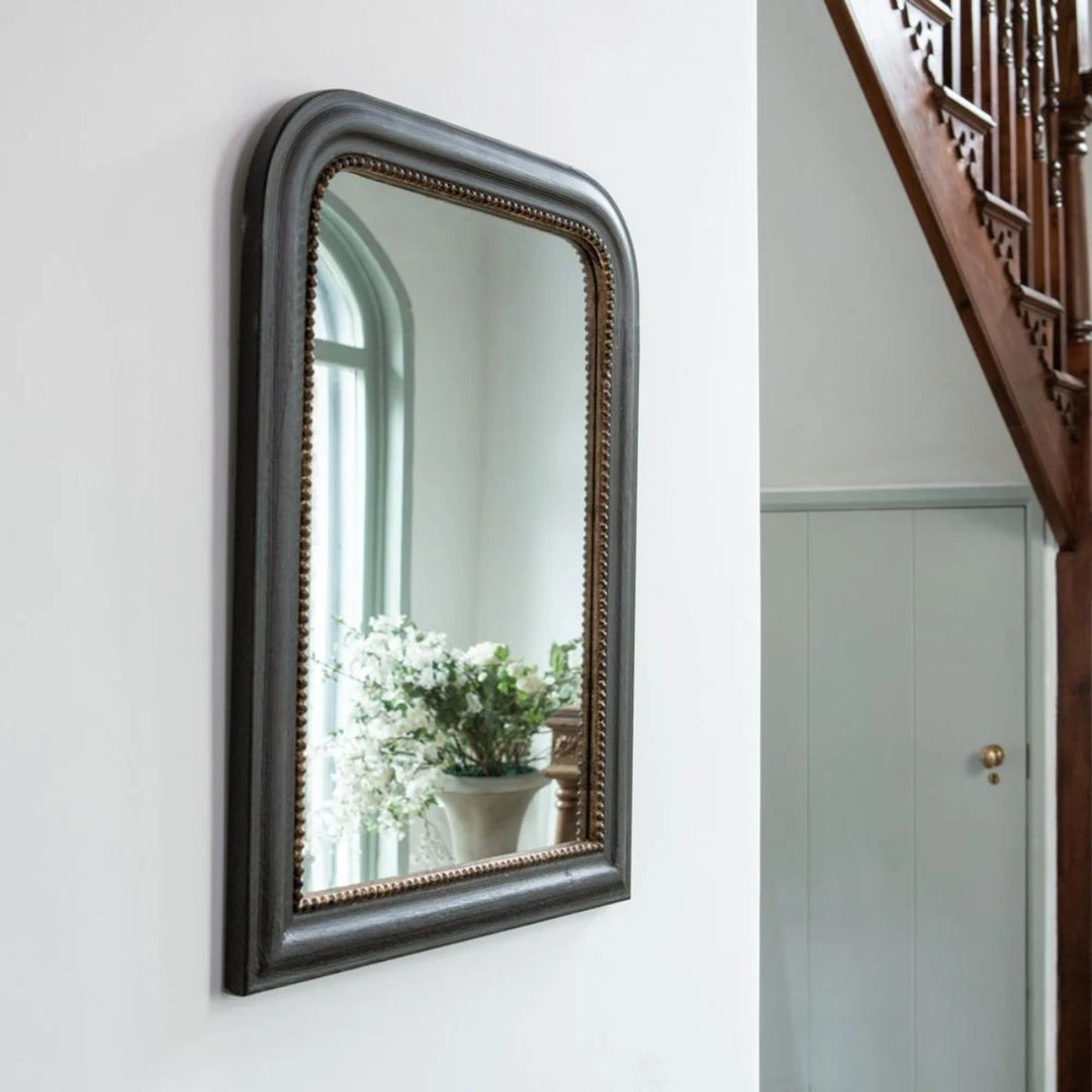Grand Illusions Vintage Mirror Black With Gold Rim 61x92cm