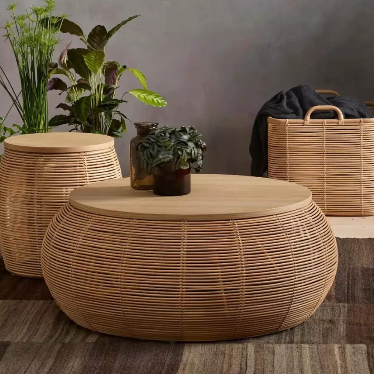 Vincent Shepherd Vivi Rattan Coffee Table Dia 77