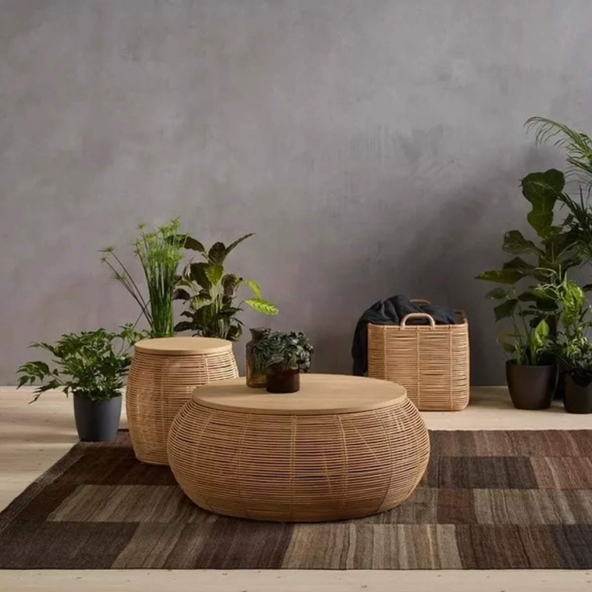 Vincent Shepherd Vivi Rattan Coffee Table Dia 93
