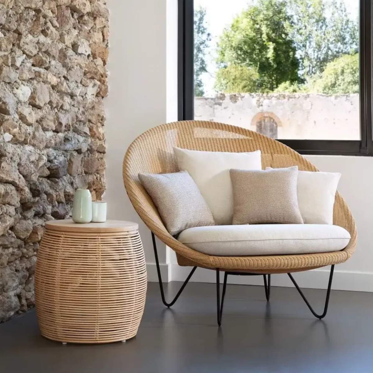Vincent Shepherd Vivi Rattan Side Table Dia 46
