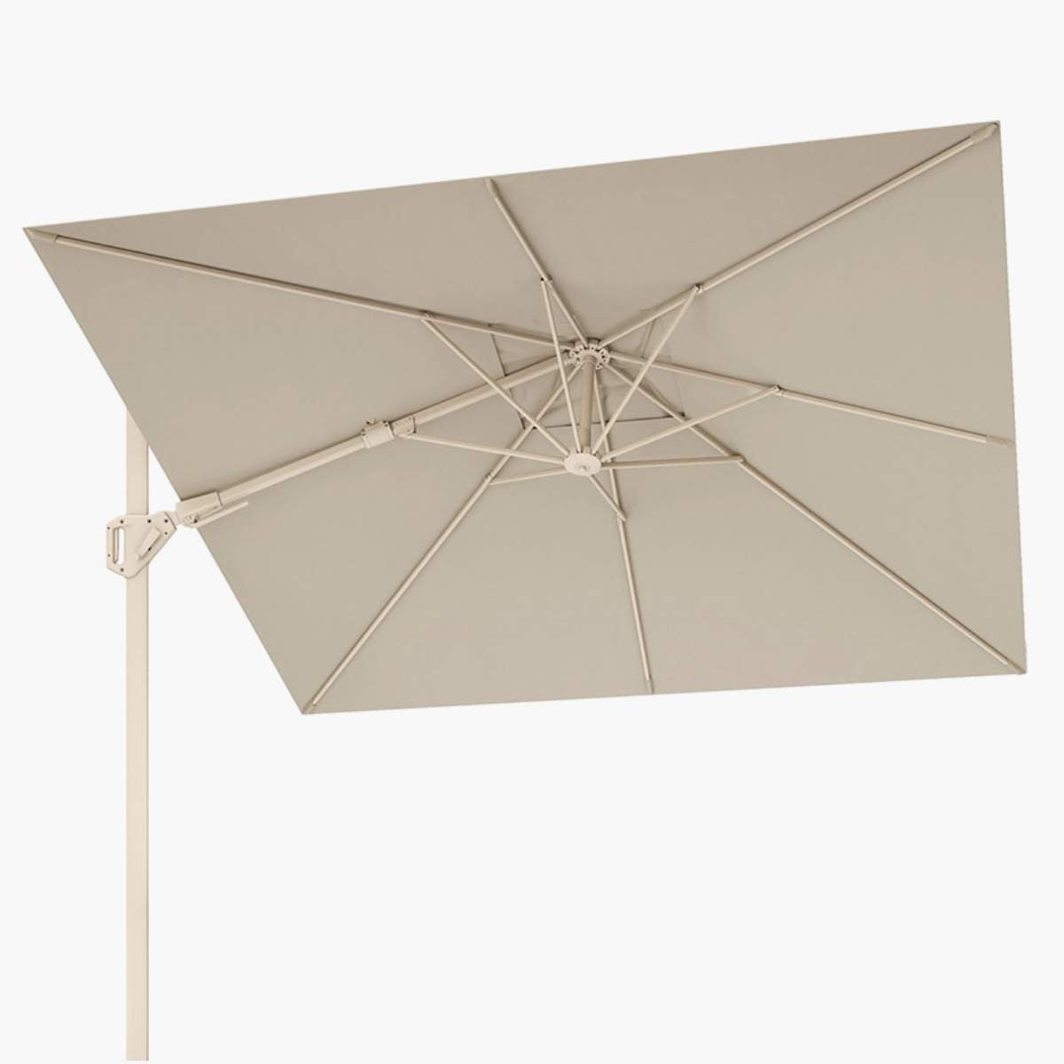 Pacific Lifestyle Voyager T2 2.7m Square Sandstone / Champagne Free Arm Parasol