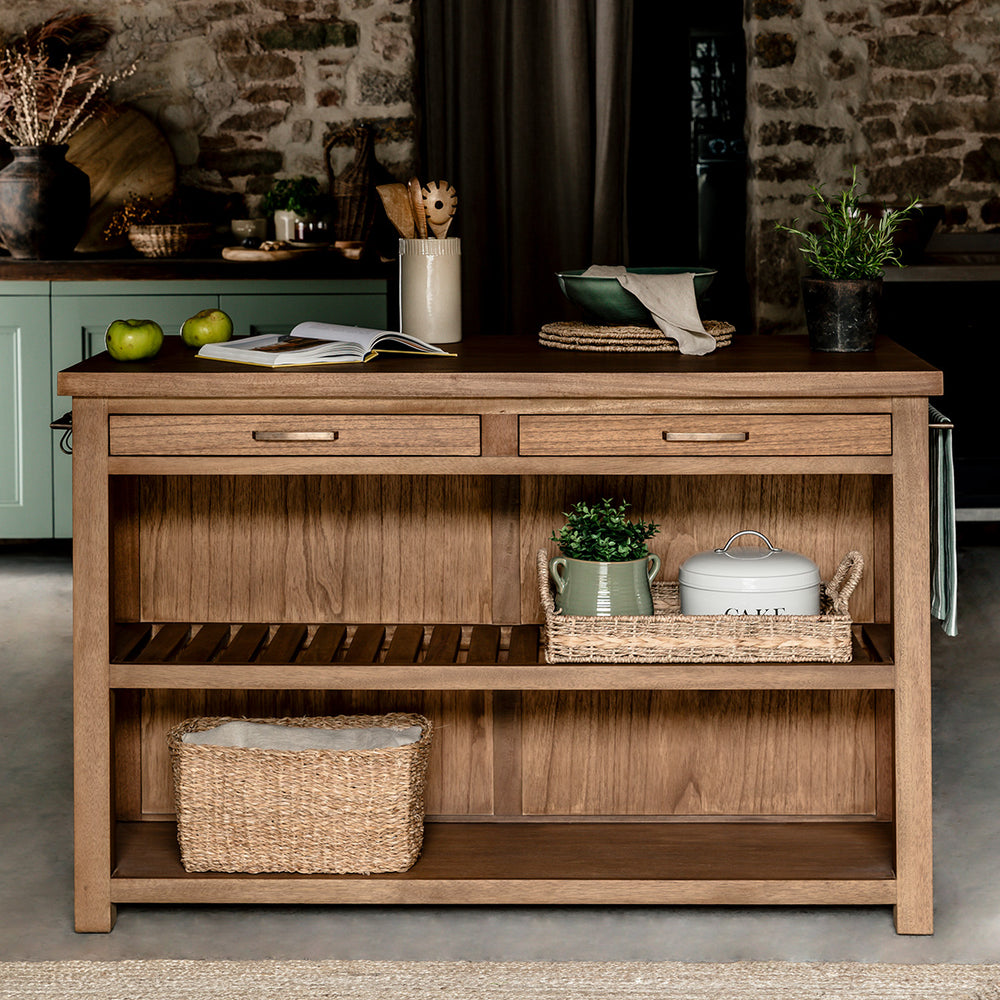 Garden Trading Walcote Kitchen Island - Natural - Wood