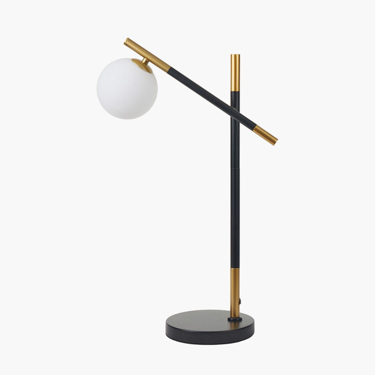 Pacific Lifestyle Wanda White Orb and Black Metal Table Lamp