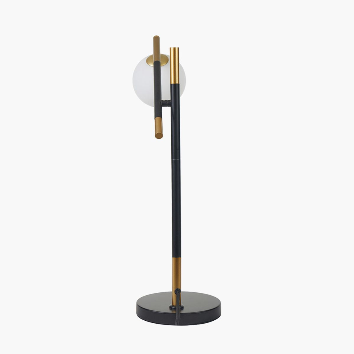 Pacific Lifestyle Wanda White Orb and Black Metal Table Lamp