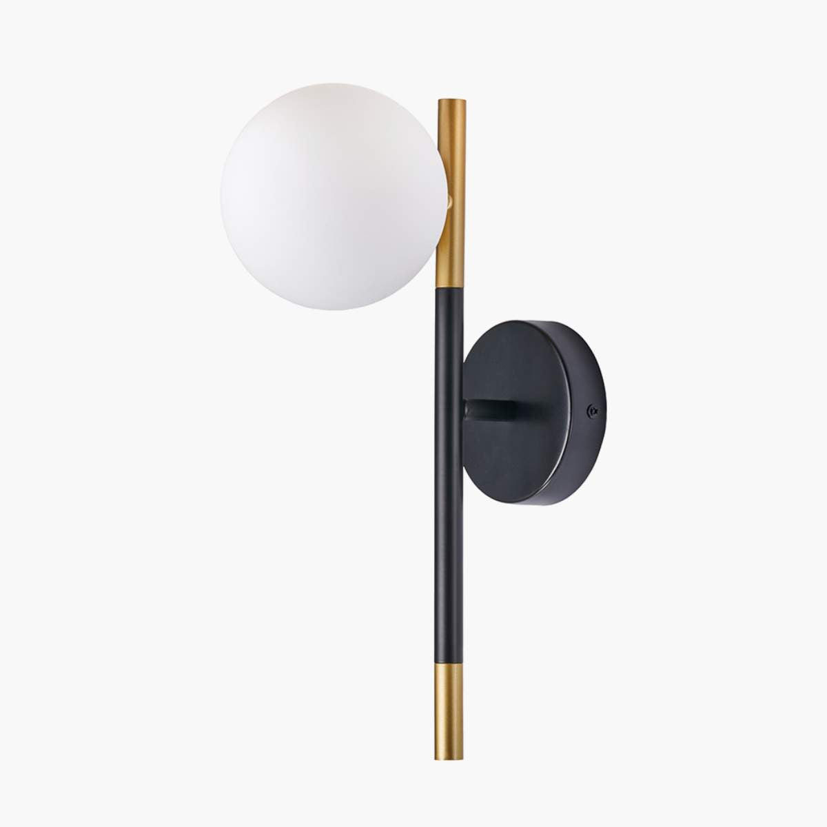 Pacific Lifestyle Wanda White Orb and Black Metal Wall Light