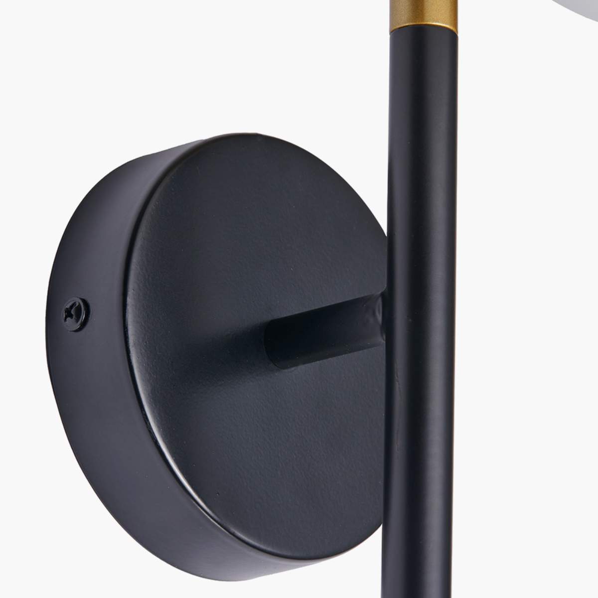 Pacific Lifestyle Wanda White Orb and Black Metal Wall Light