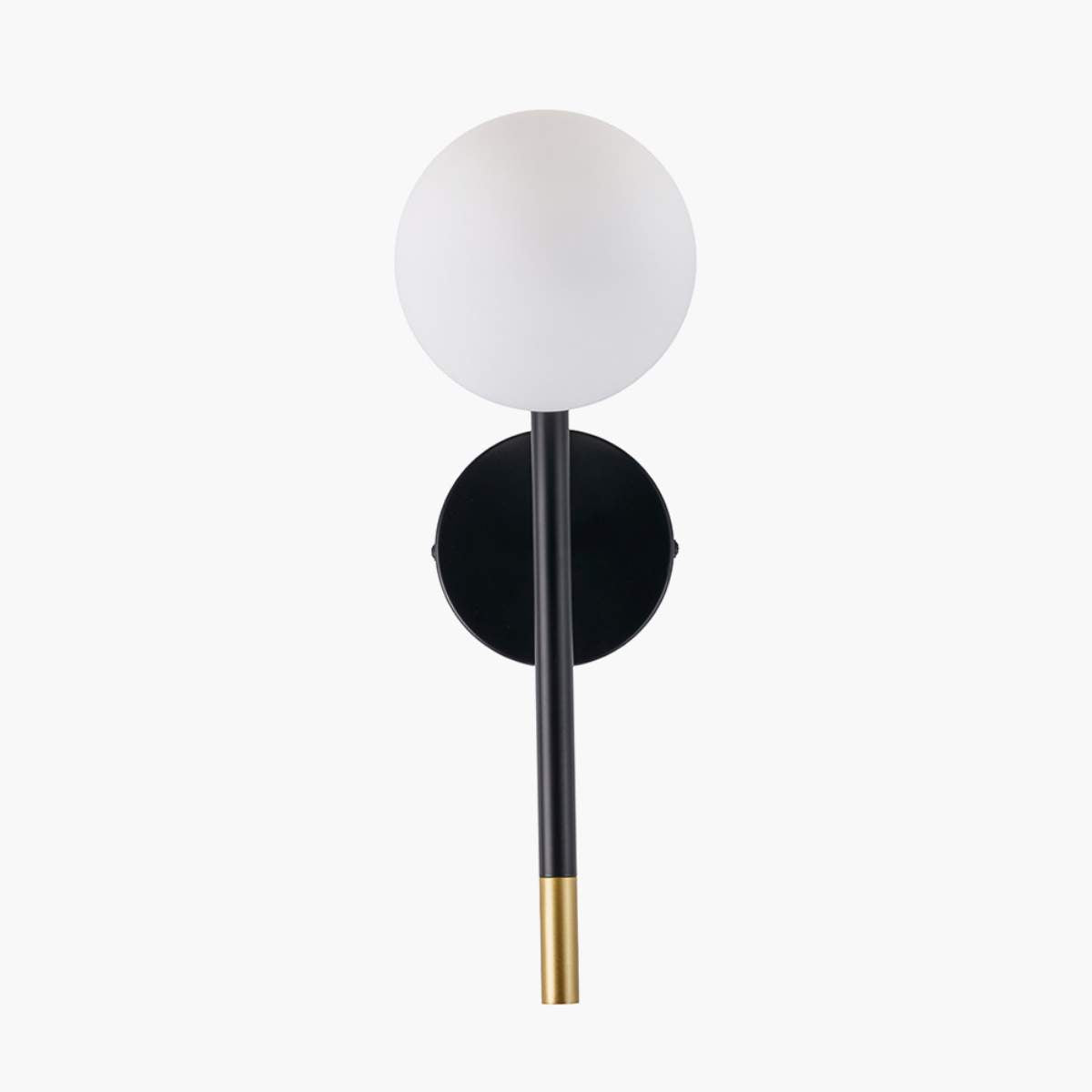 Pacific Lifestyle Wanda White Orb and Black Metal Wall Light