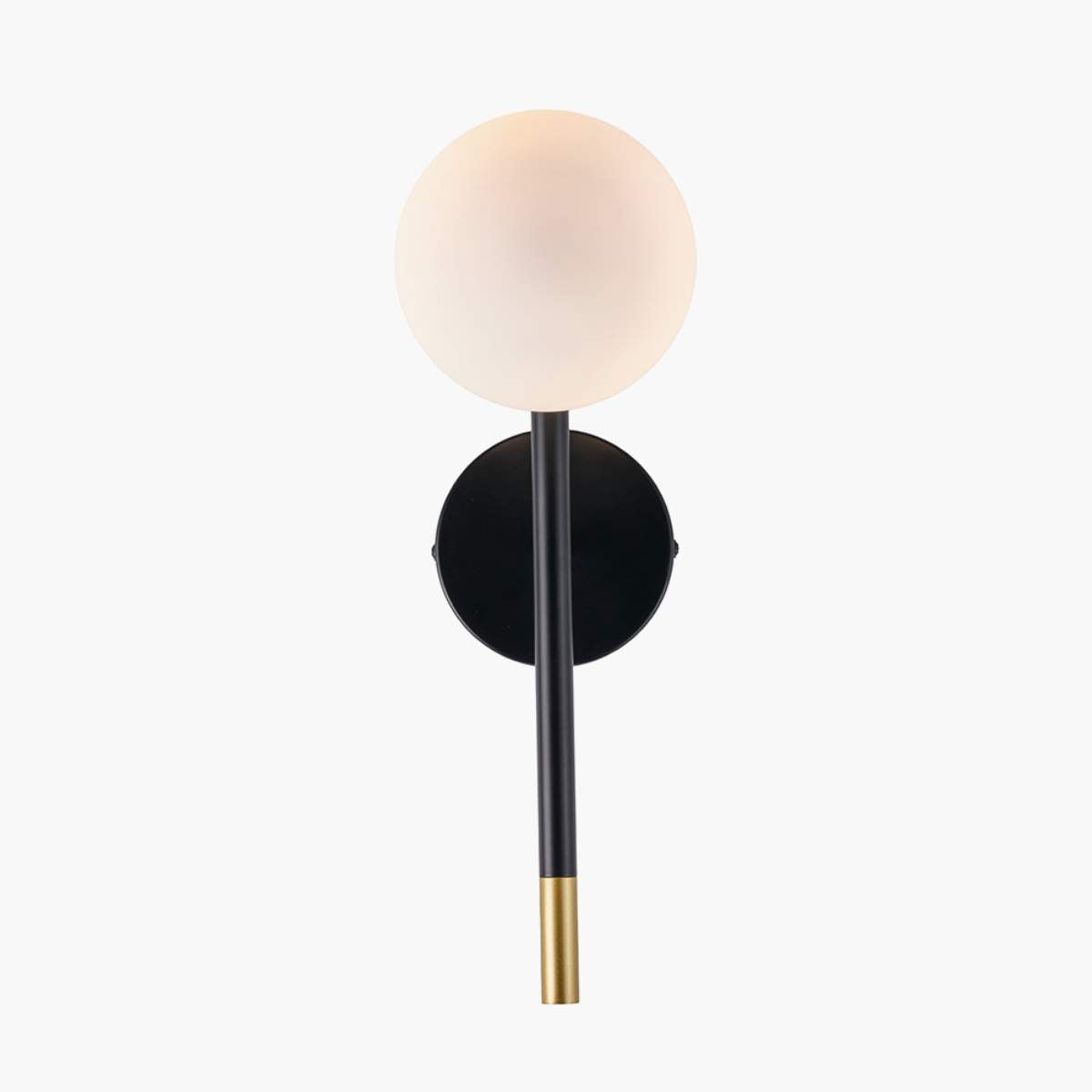 Pacific Lifestyle Wanda White Orb and Black Metal Wall Light
