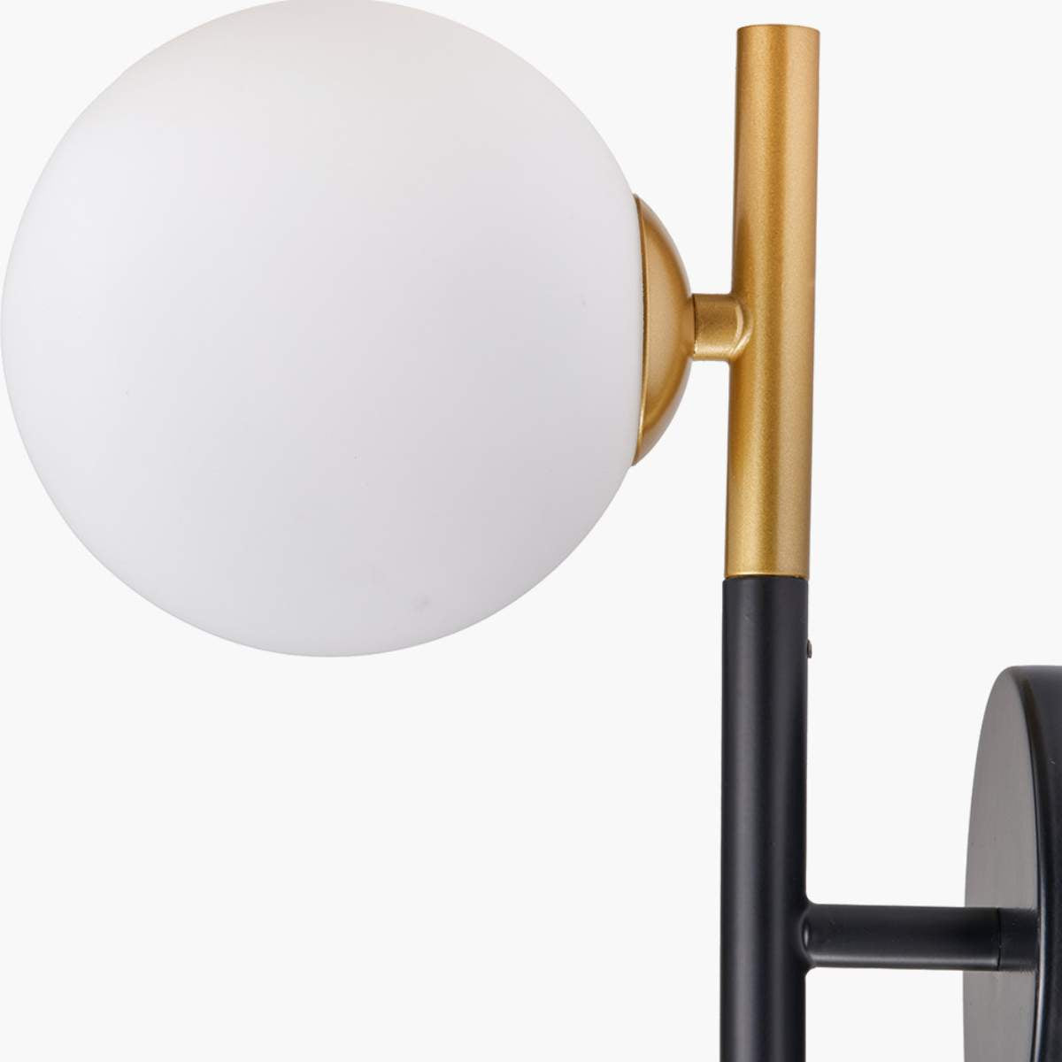 Pacific Lifestyle Wanda White Orb and Black Metal Wall Light
