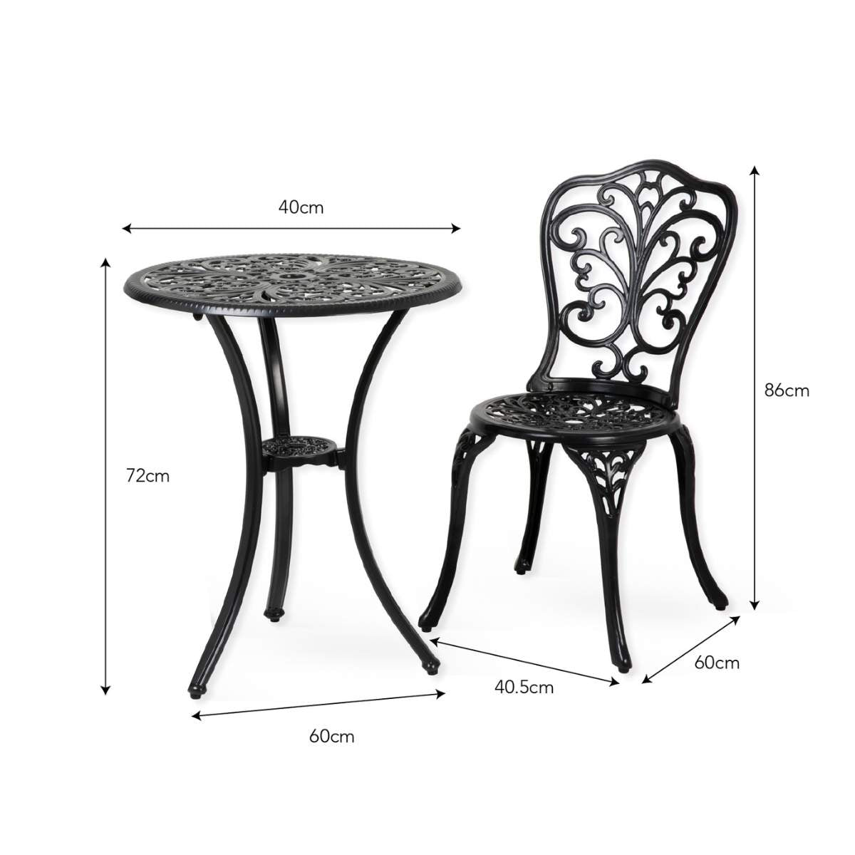 Garden Trading Watemoor Bistro Set Carbon