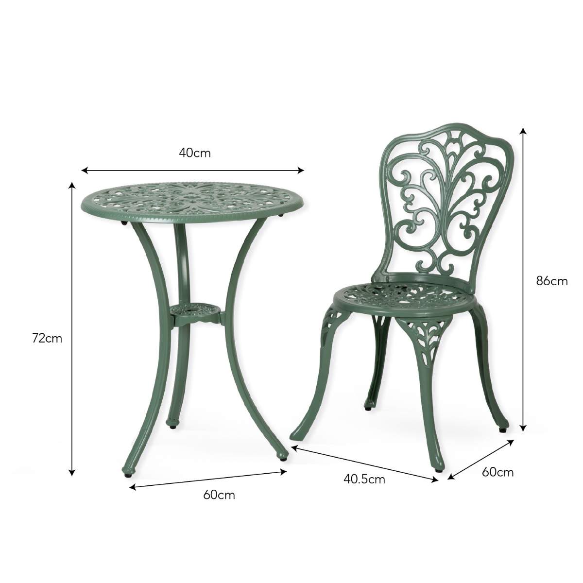 Garden Trading Watemoor Bistro Set Thistle Green