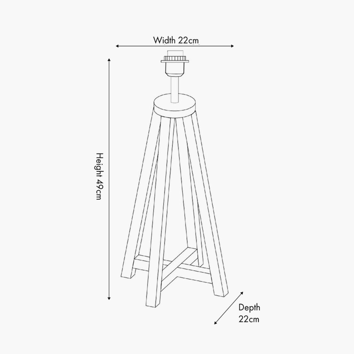 Pacific Lifestyle Whitby Grey Wash Wood Tapered 4 Post Table Lamp Base