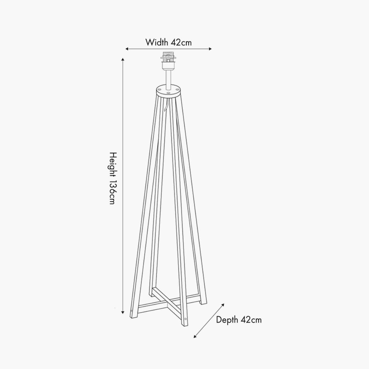 Pacific Lifestyle Whitby Natural Wood Tapered 4 Post Floor Lamp Base