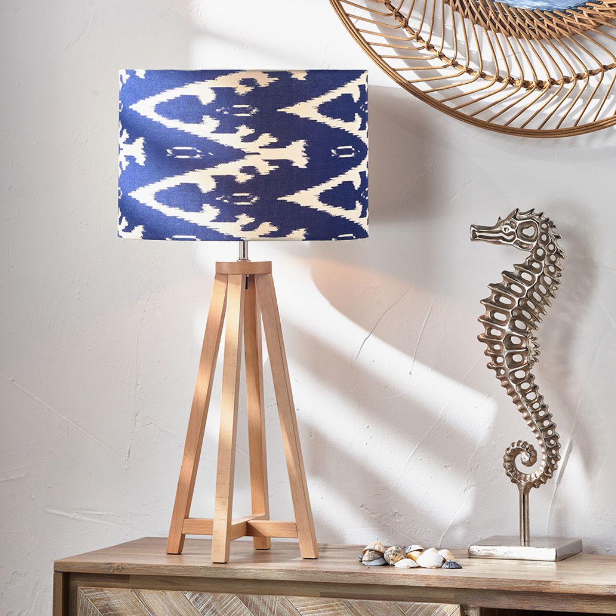Pacific Lifestyle Whitby Natural Wood Tapered 4 Post Table Lamp Base
