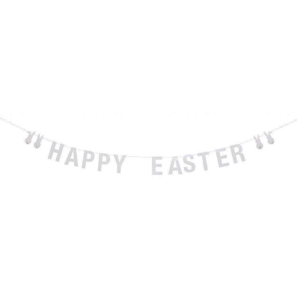 Happy Easter White Bunny Garland-Beaumonde