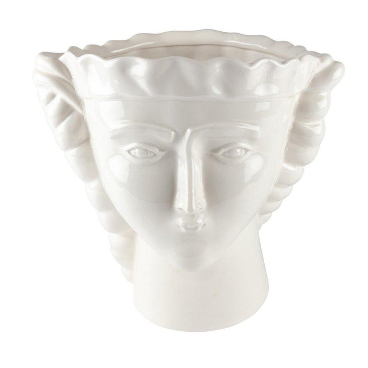 White Ceramic Profondo Vase-Beaumonde