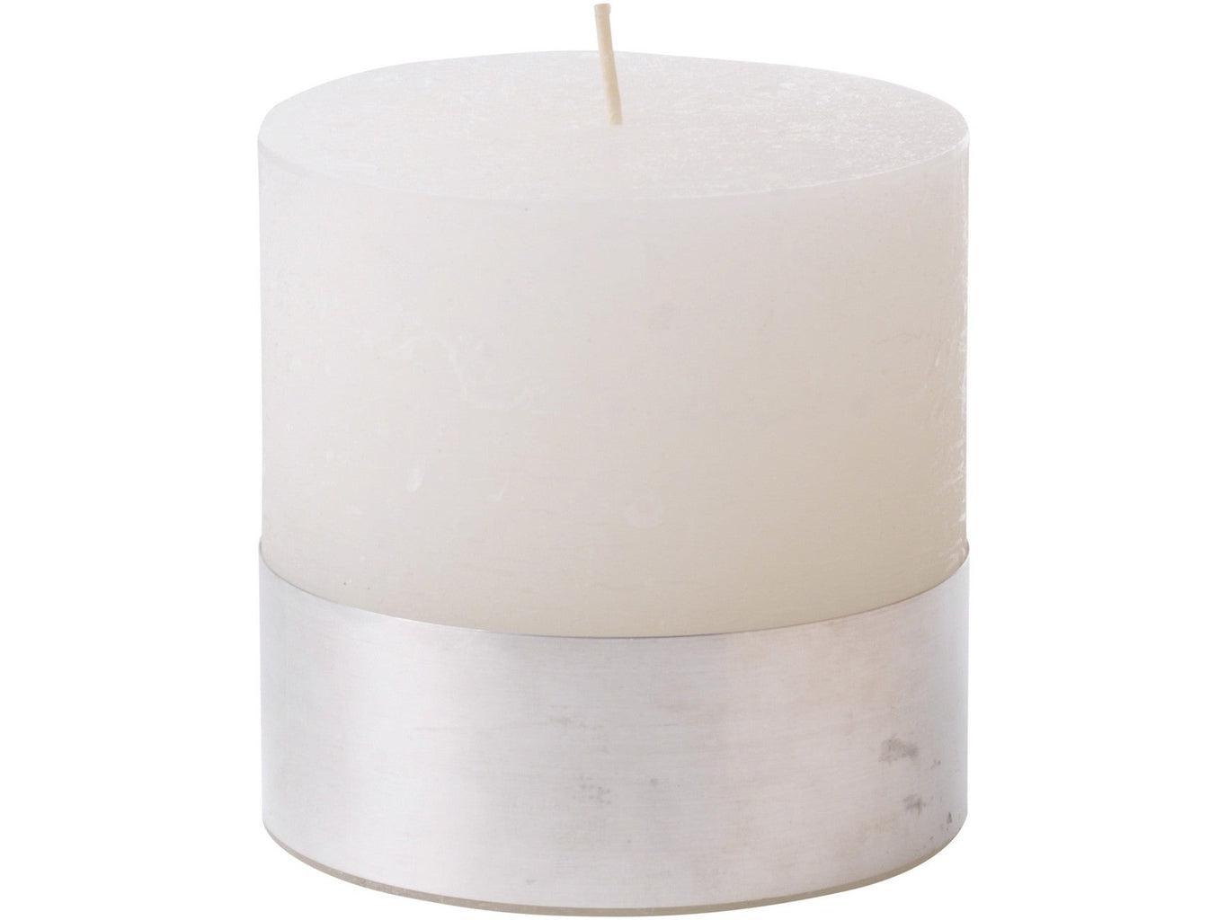 White Pillar Candle 10cm-Beaumonde